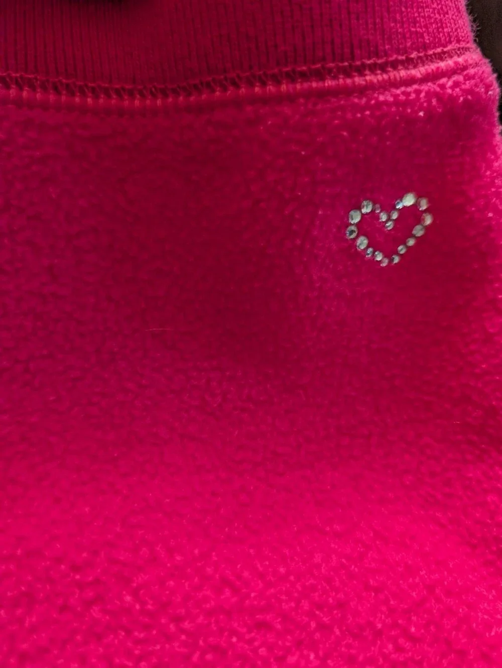 GAP Kids Hot Pink Fleece Joggers with Heart Accent